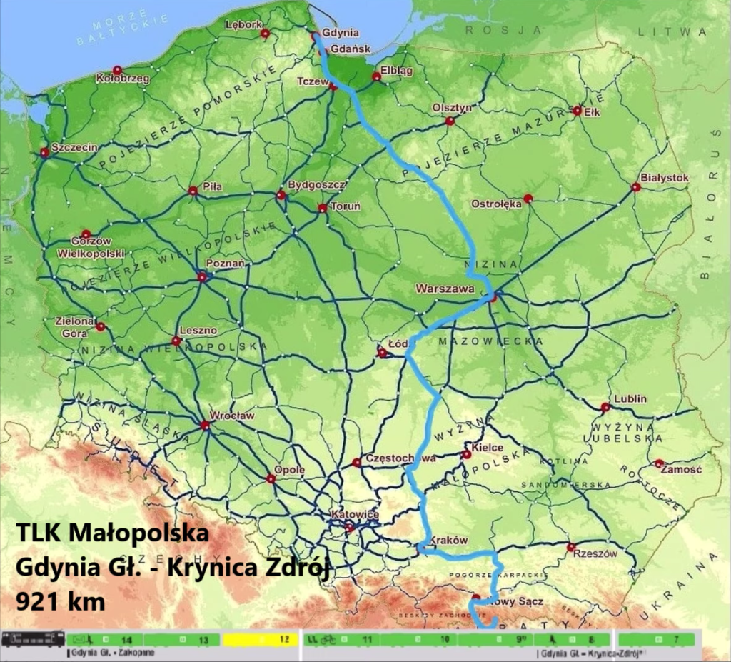 TLK Małopolska - trasa
