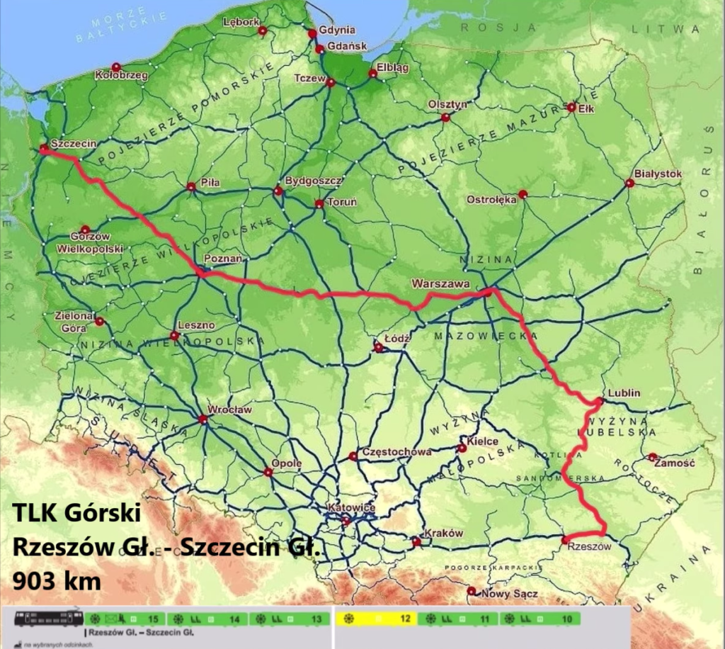 TLK Górski - trasa