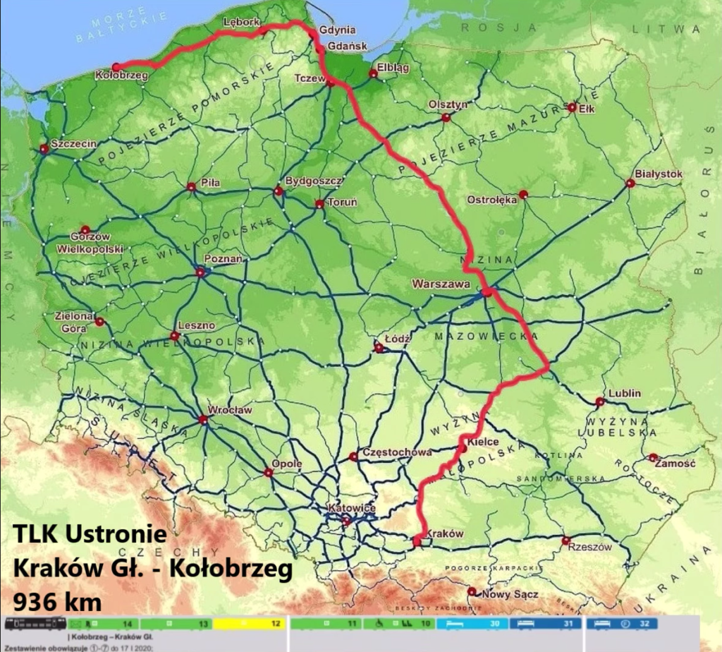 TLK Ustronie - trasa